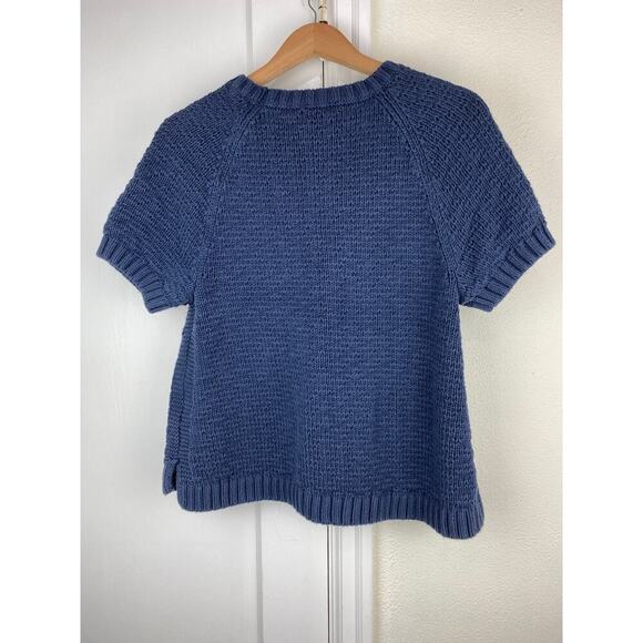 Pendleton Women's L Navy Blue Heavyweight Short Sleeve Pullover Sweater - Picture 4 of 7